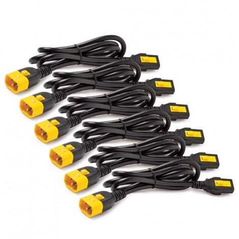Power Cord Kit (6 ea), Locking, C13 to C14 (90 Degree), 1.2m