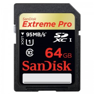 SanDisk Extreme Pro SDXC, SDXPA 64GB, U3, C10, UHS-I, 95MB/s R, 90MB/s W, 4x6,Lifetime Limited
